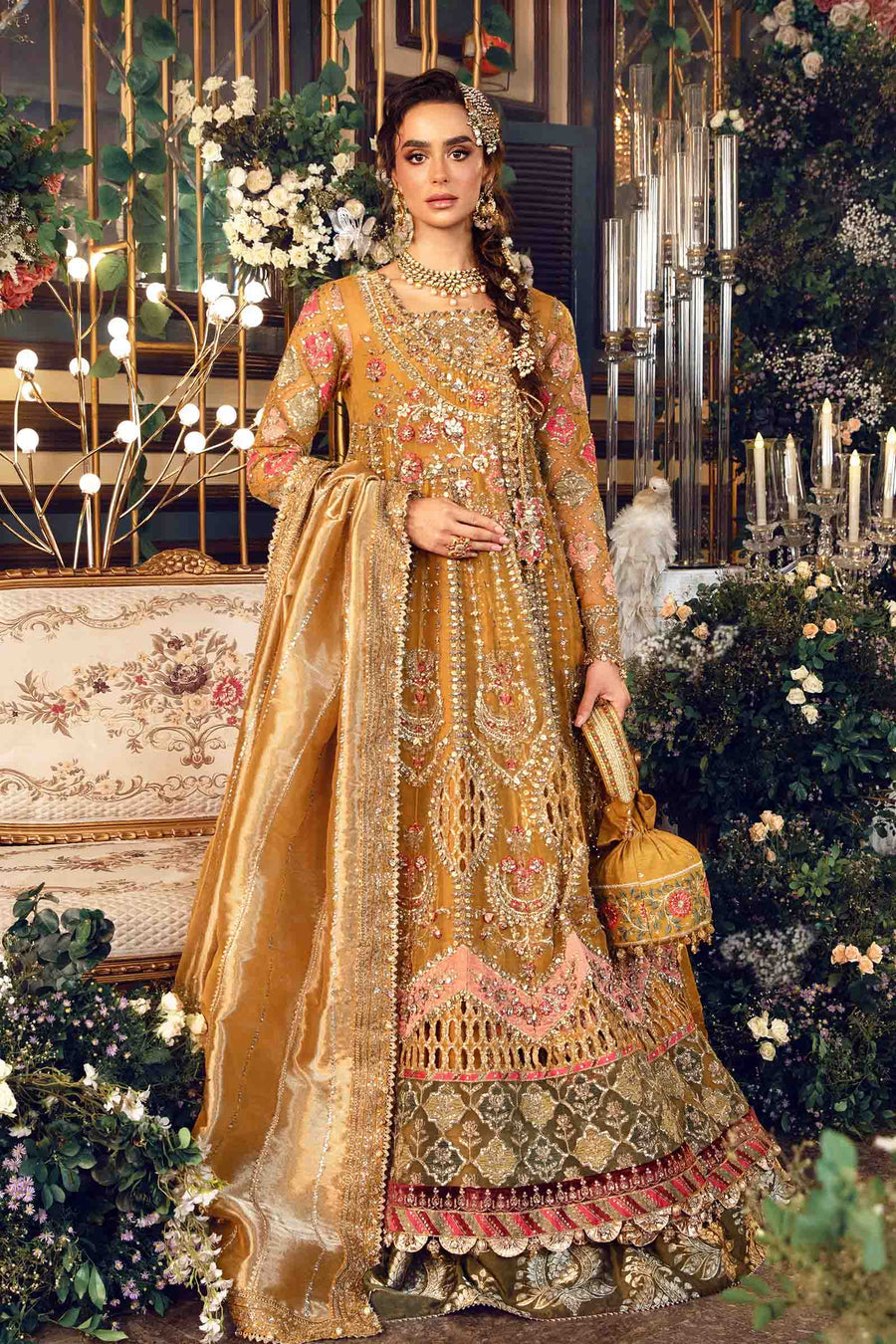 3 Piece Unstitched Embroidered Organza Suit | BD-2907